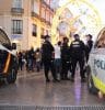 A view of local and national police on Calle Larios Malaga